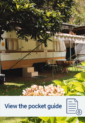 caravan in a sunny position