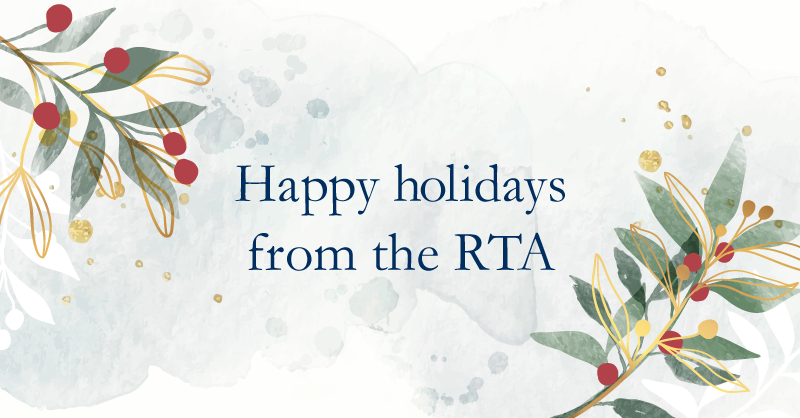 Happy holidays from the RTA