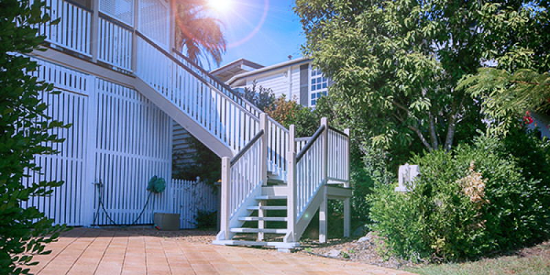 Front steps of a timber house