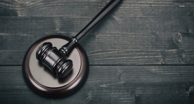 Gavel on wooden desk