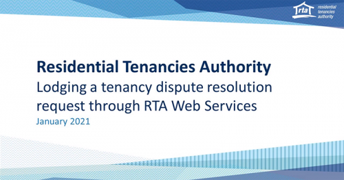 Lodging a tenancy dispute resolution request through RTA Web Services