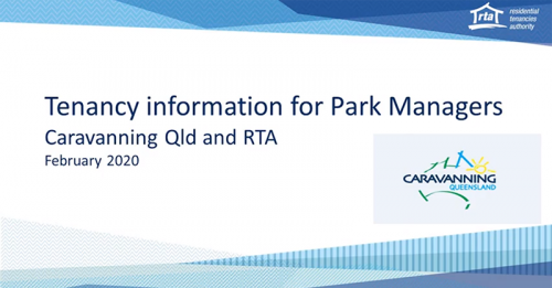Tenancy information for Park Managers - Caravanning Queensland and RTA