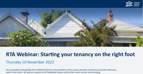 RTA Webinar: Starting your tenancy on the right foot
