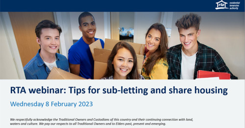 RTA Webinar: Tips for sub-letting and share housing