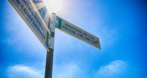 Caravan park directional signs