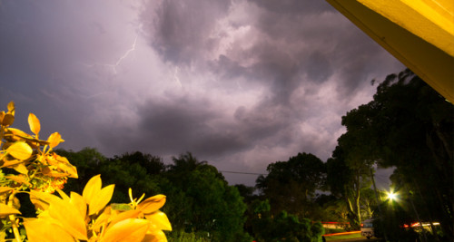 Stormy sky at night