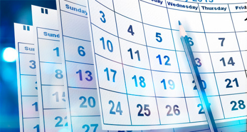 Calendar and pencil