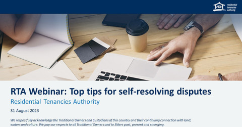 RTA Webinar: Top tips to avoid and resolve disputes | Residential ...