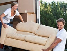 Couple moving couch